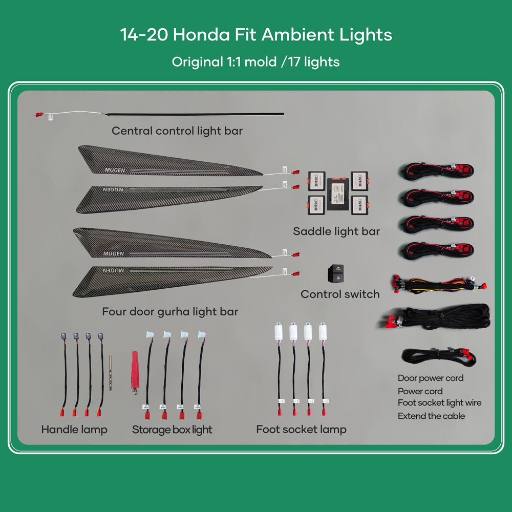 DIQ AMBIENT HONDA JAZZ III mod. 2013-2020 (Digital iQ Ambient Light Honda Jazz mod. 2013-2020 with 18 Lights)