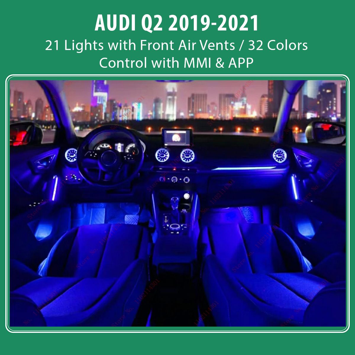 DIQ AMBIENT AUDI Q2 mod. 2017> (Digital iQ Ambient Light for Audi Q2 mod. 2017-2025 with 21 Lights) - Image 2