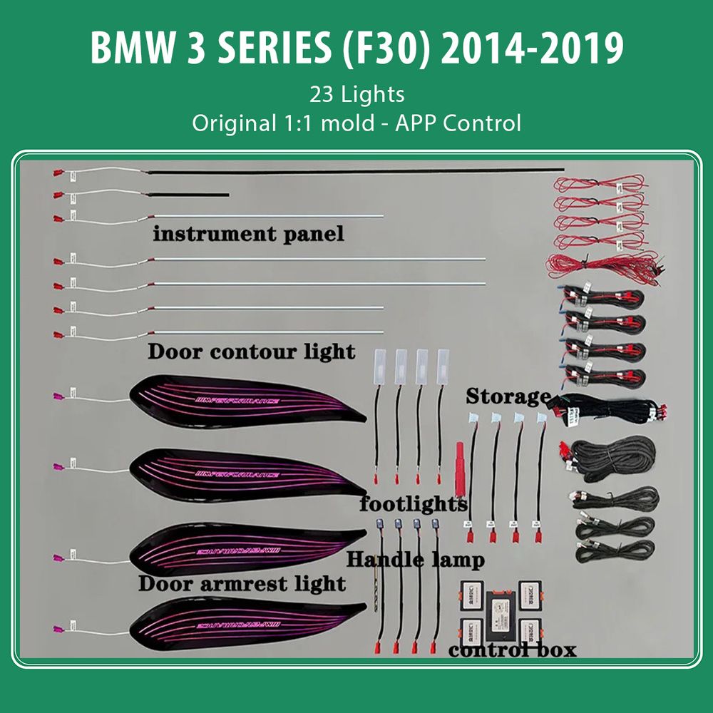 DIQ AMBIENT BMW S.3 FULL (F30) (Digital iQ Ambient Light for BMW Series 3 (F30) mod. 2011-2018 with 23 Lights)