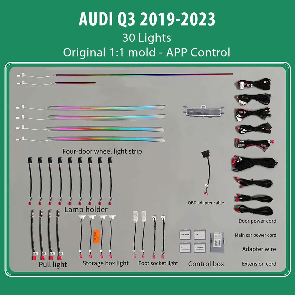 DIQ AMBIENT AUDI Q3 (F3) TRIM mod.2019> (Digital iQ Ambient Light Audi Q3 mod. 2019>, 30 Lights)