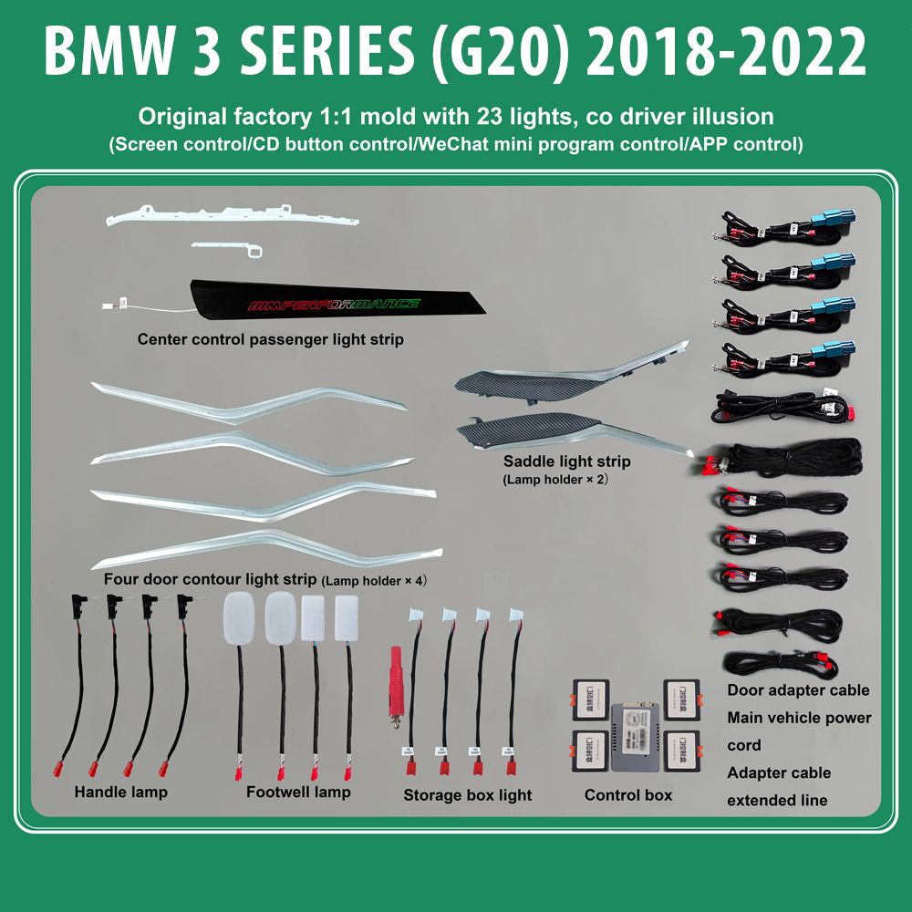 DIQ AMBIENT BMW S.3 (G20) mod. 2018-2022 (Digital iQ Ambient Light for BMW Series 3 mod. 2018-2022 with 23 Lights)