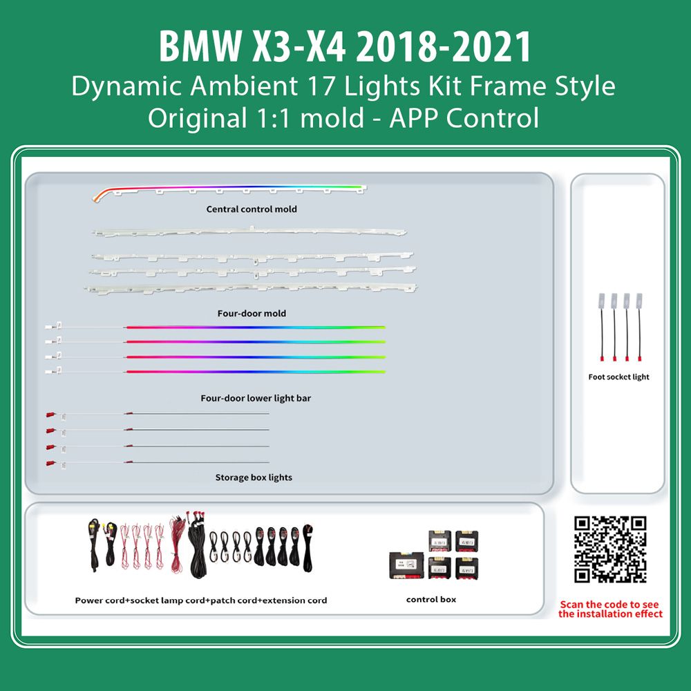 DIGITAL IQ AMBIENT 8173D_U DYNAMIC (Ambient Light for BMW X3 - X4 mod. 2018-2021 with 17 Lights, Dynamic)