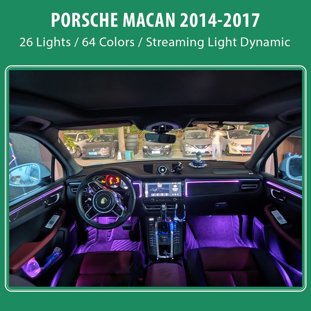 DIQ AMBIENT PORSCHE MACAN (95B) TRIM mod. 2014-2018 (Digital iQ Ambient Light for Porsche Macan mod. 2014-2018 with 24 Lights) - Image 2