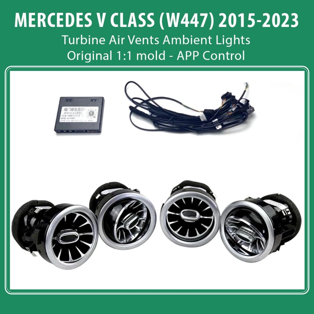DIQ AMBIENT 8176 VC - BENZ V (W447) (Digital iQ Turbine Air Vent Ambient Light Kit MERCEDES V Class (V220-250) mod. 2015-2024 with 3 colours CANBUS)