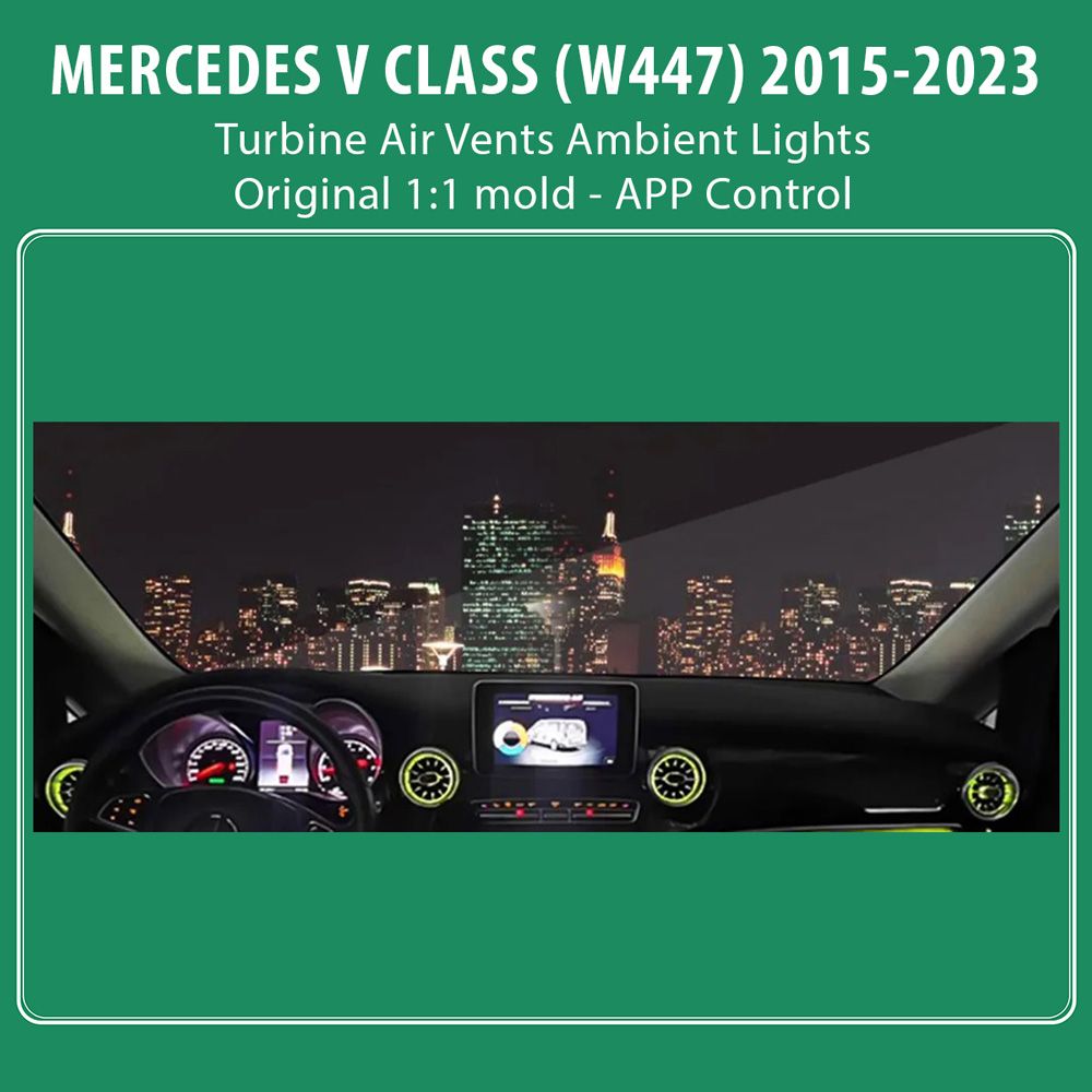 DIQ AMBIENT 8176 V - BENZ V (W447) (Digital iQ Turbine Air Vent Ambient Light Kit MERCEDES V Class (V220-250) mod. 2015-2024 with 64 colours CANBUS) - Image 2