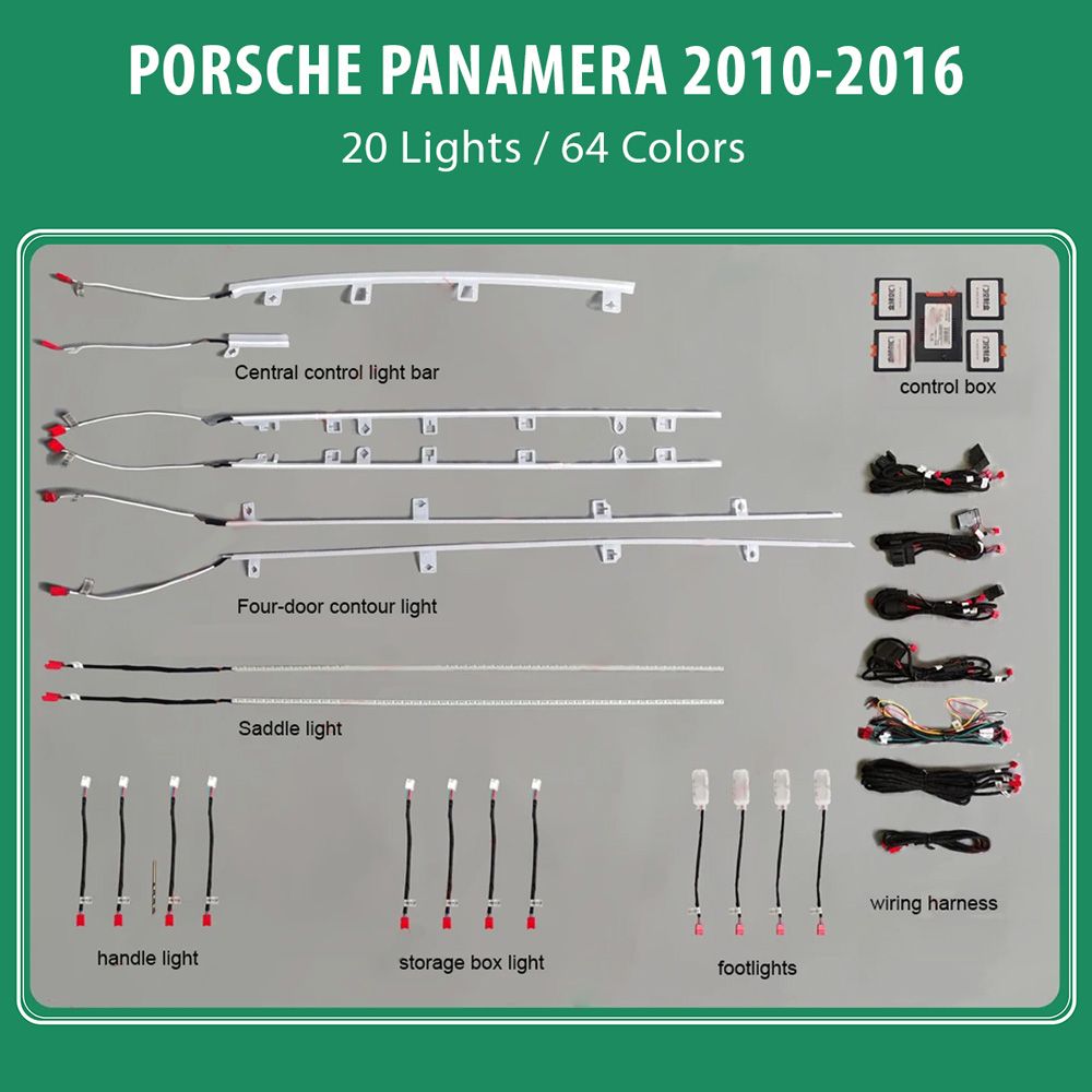 DIQ AMBIENT PORSCHE PANAMERA (G1) mod. 2010-2016 (Digital iQ Ambient Light for Porsche Panamera mod. 2010-2016 with 20 Lights)