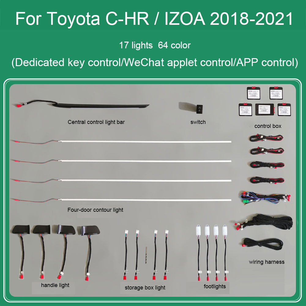 DIQ AMBIENT TOYOTA CHR I (Digital iQ Ambient Light for TOYOTA CHR mod. 2017-2024 with 17 Lights)