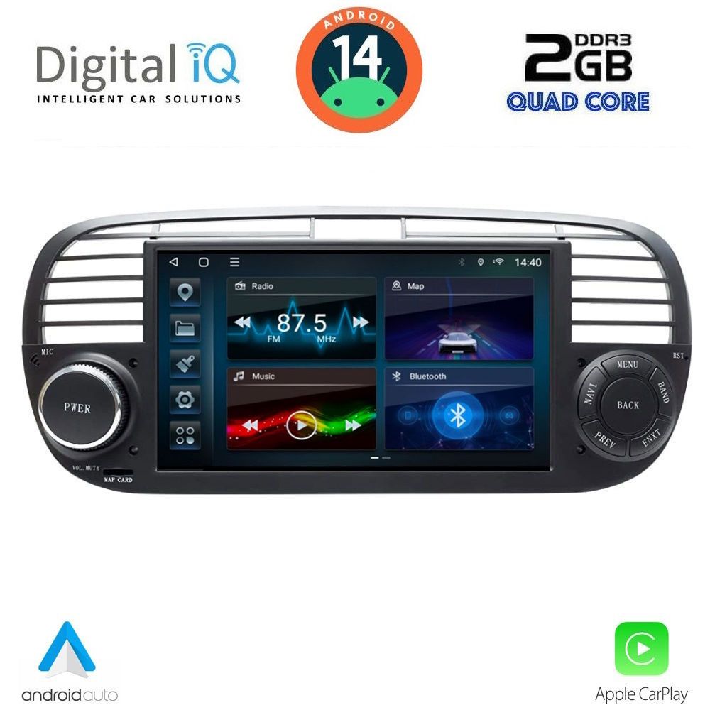 DIGITAL IQ BLD 265BL_CPA (7" DECK) MULTIMEDIA SYSTEM for FIAT 500 mod. 2007-2015 (BLACK) - Image 10