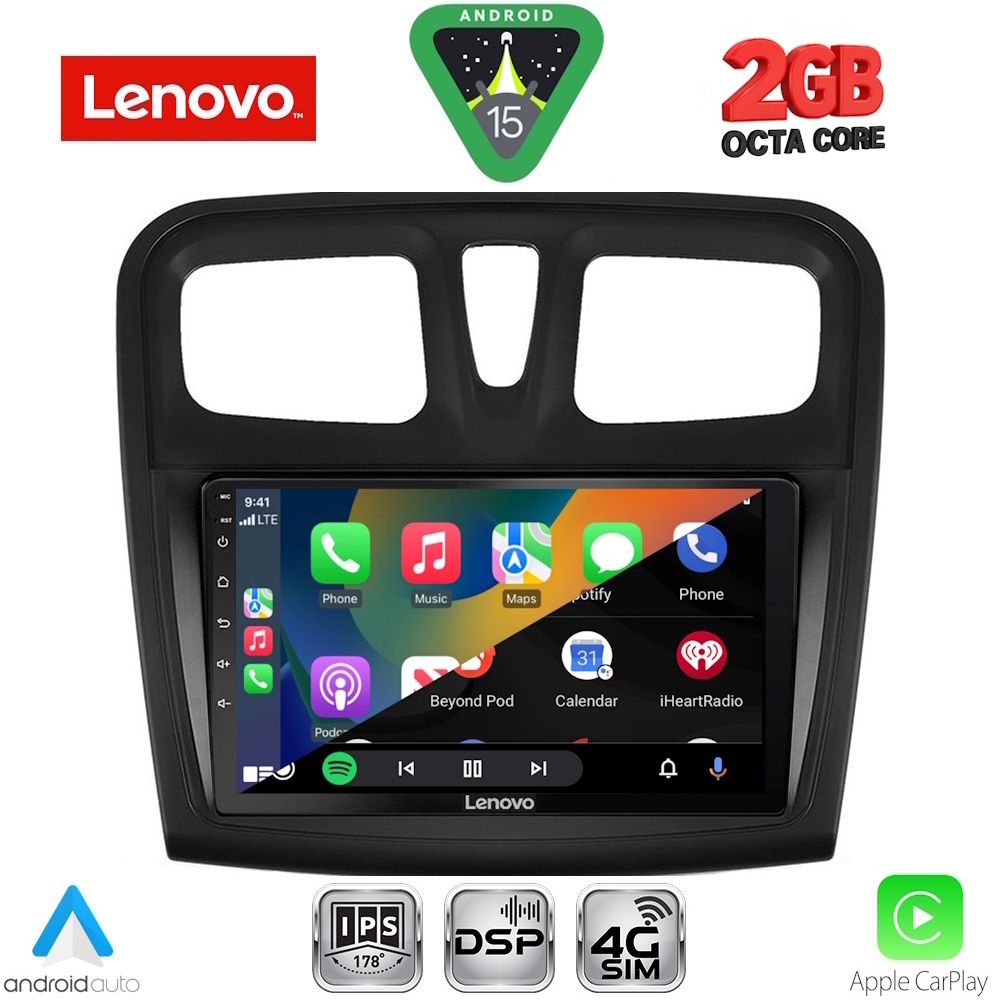LENOVO LVF 5108SQ_CPA (9inc) MULTIMEDIA TABLET for DACIA LOGAN – SANDERO mod. 2012-2019 - Image 2