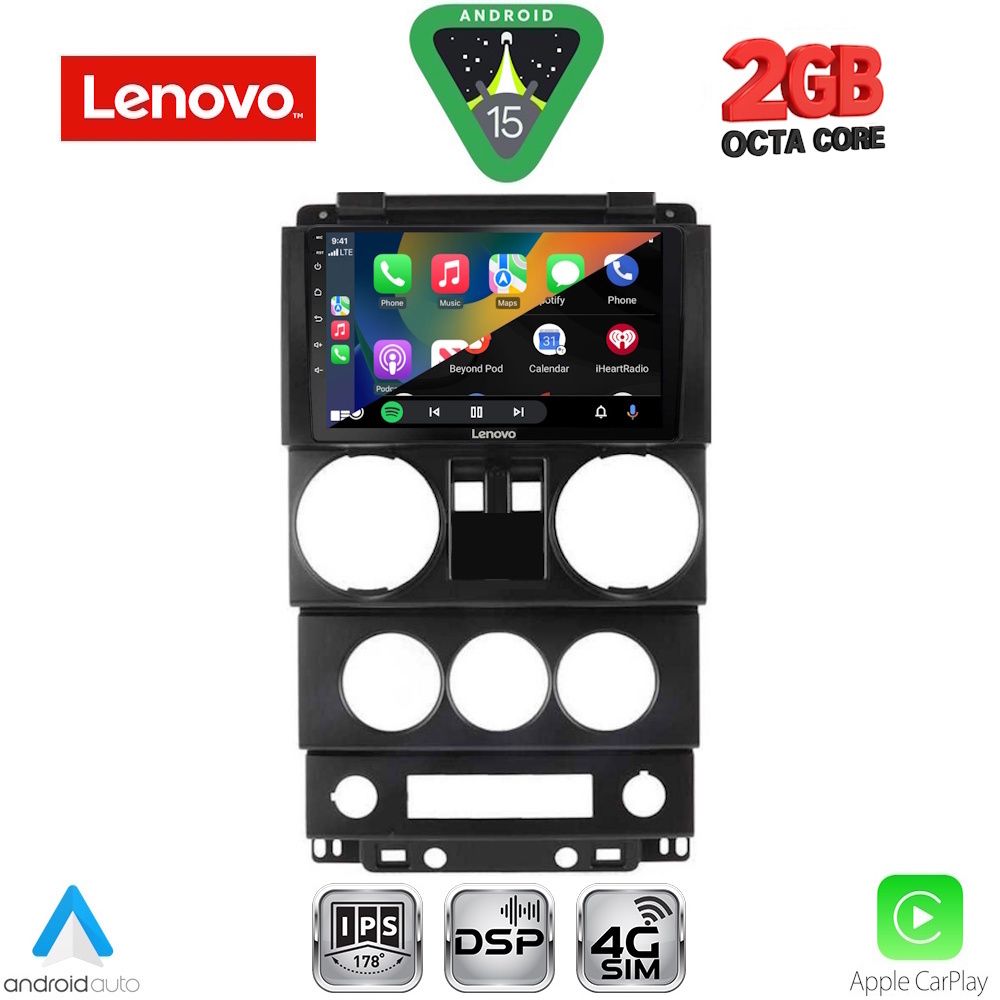 LENOVO LVF 5293_CPA (9inc) MULTIMEDIA TABLET for JEEP WRANGLER mod. 2006-2011 - Image 2