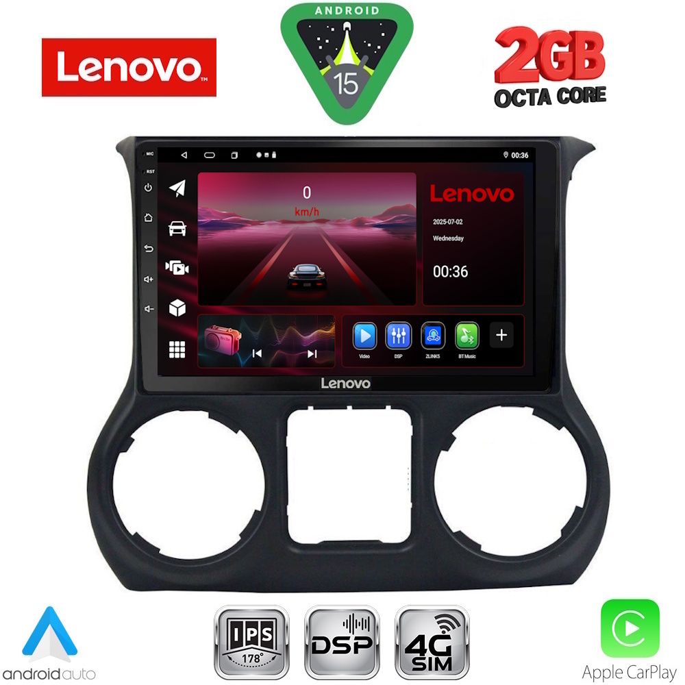 LENOVO LVF 5296_CPA (10inc) MULTIMEDIA TABLET for JEEP WRANGLER mod. 2014-2017
