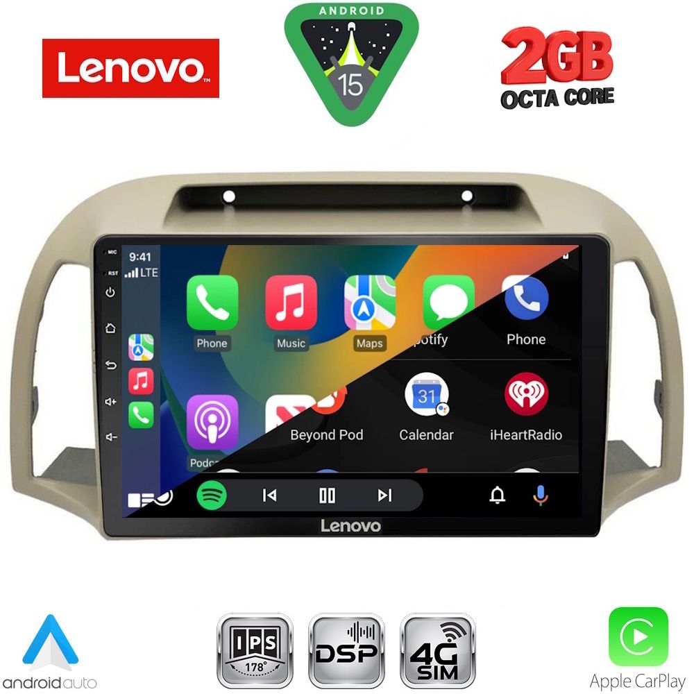 LENOVO LVF 5457BG_CPA (9inc) MULTIMEDIA TABLET for NISSAN MICRA K12 mod. 2002-2010 (BEIGE) - Image 2