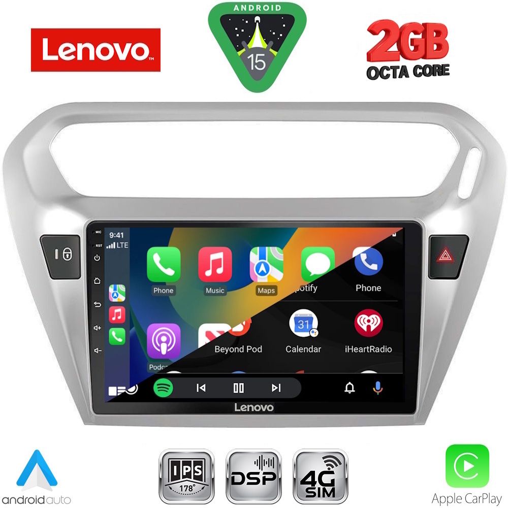 LENOVO LVF 5511SL_CPA (9inc) MULTIMEDIA TABLET for CITROEN ELYSEE – PEUGEOT 301 mod. 2013-2026 (SILVER) - Image 2