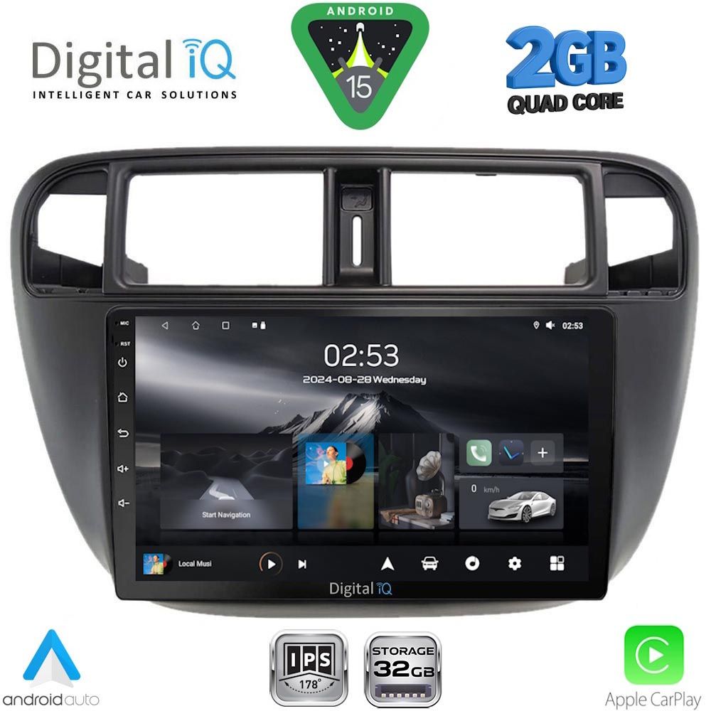 DIGITAL IQ RSD 1186_CPA A/C (9inc) MULTIMEDIA TABLET for HONDA CIVIC mod. 1995-2001