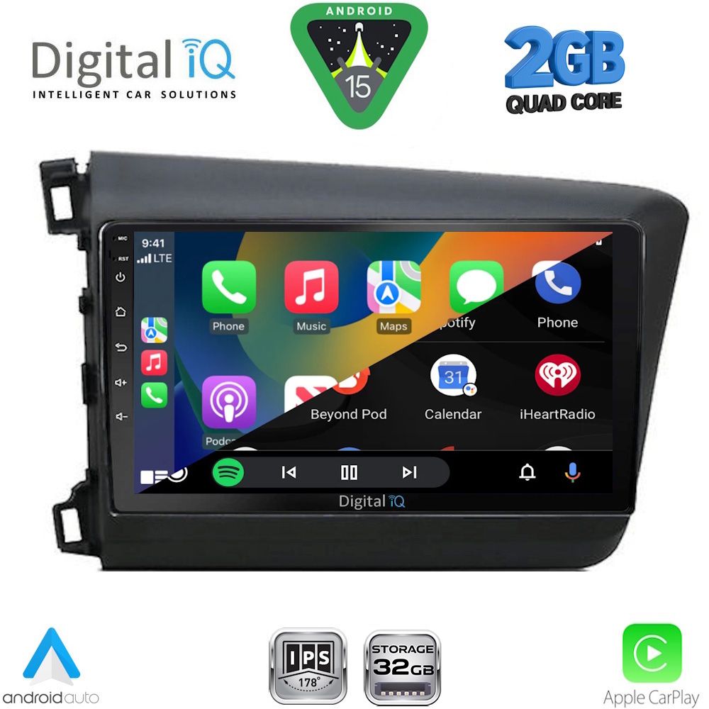 DIGITAL IQ RSD 11904D_CPA (9inc) MULTIMEDIA TABLET for HONDA CIVIC 4Doors mod. 2012-2016 - Image 2