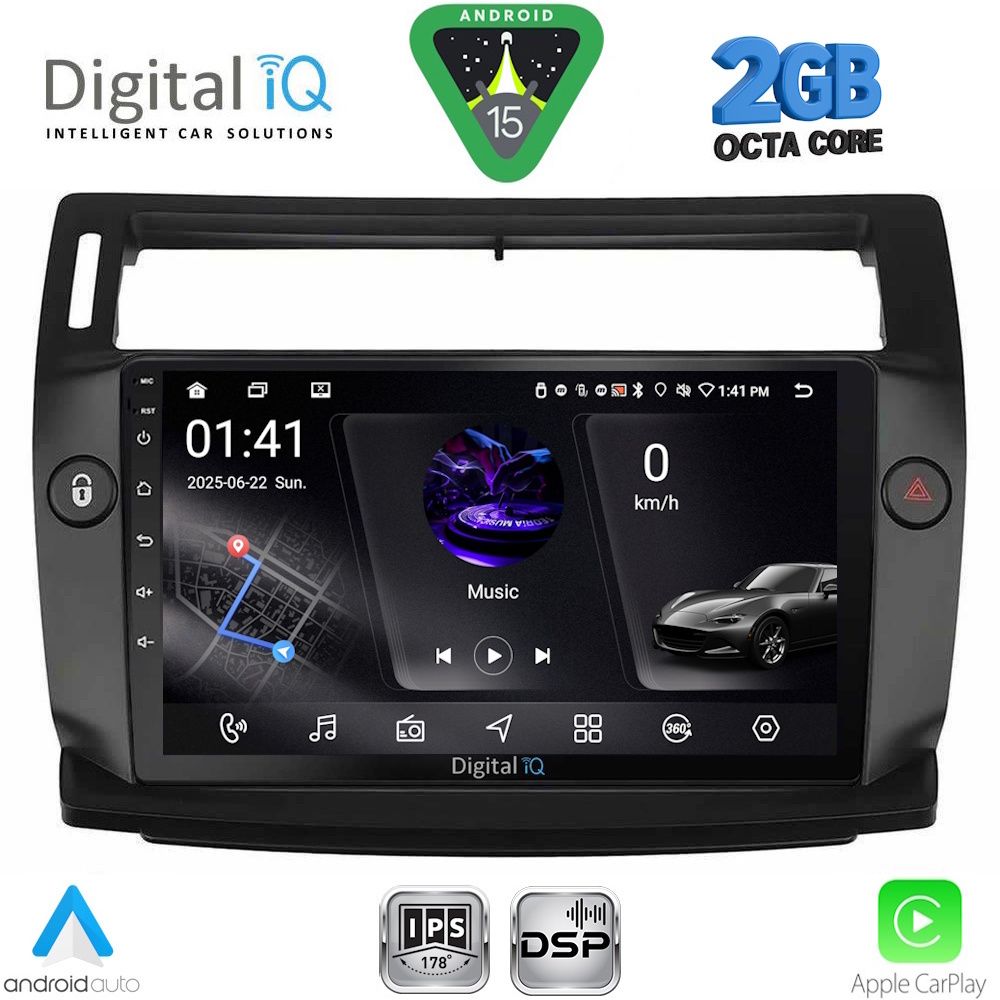 DIGITAL IQ RSF 4084BL_CPA (9inc) MULTIMEDIA TABLET for CITROEN C4 mod. 2004-2011 (BLACK)