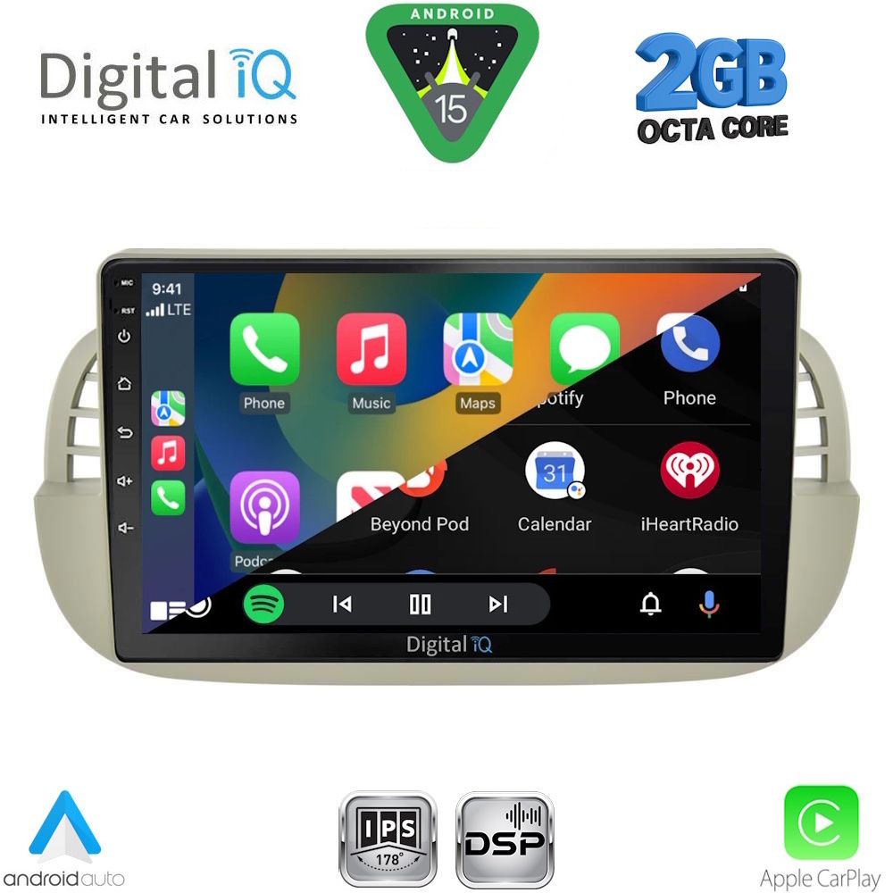 DIGITAL IQ RSF 4130BG_CPA (9inc) MULTIMEDIA TABLET for FIAT 500 mod. 2007-2015 (BEIGE) - Image 2