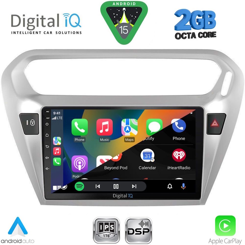 DIGITAL IQ RSF 4511SL_CPA (9inc) MULTIMEDIA TABLET for CITROEN ELYSEE – PEUGEOT 301 mod. 2013-2026 (SILVER) - Image 2