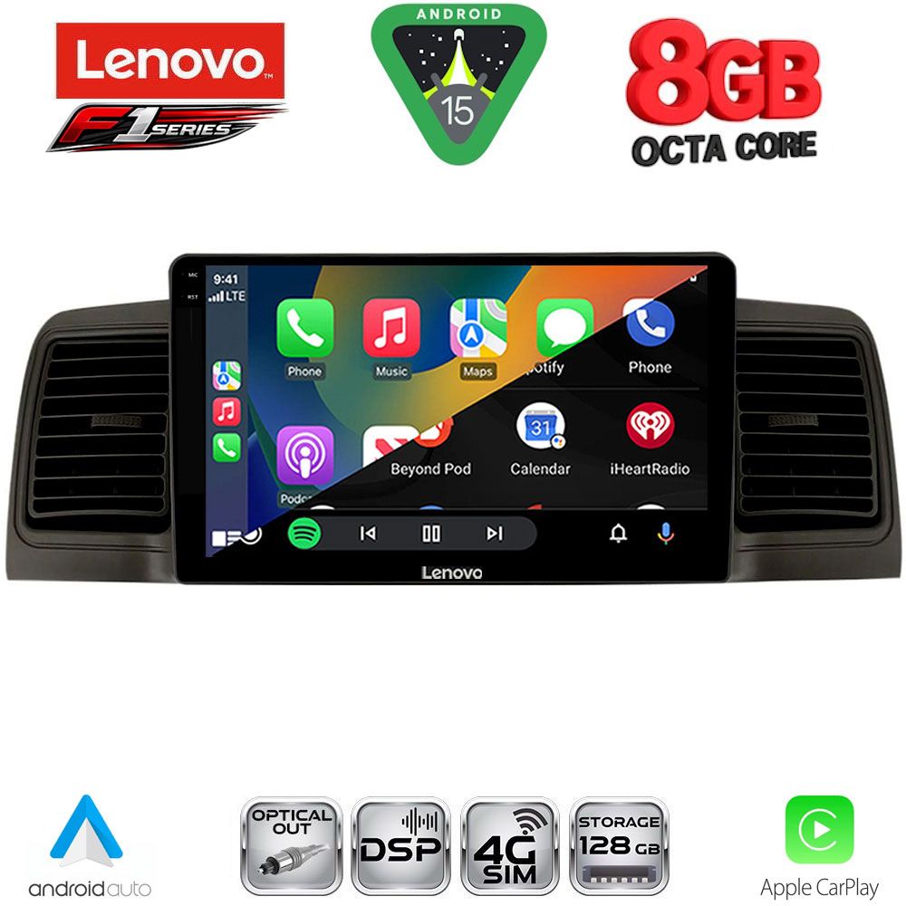 LENOVO SSR 10712BL_CPA (9inc) MULTIMEDIA TABLET for TOYOTA COROLLA mod. 2001-2006 (BLACK) - Image 2