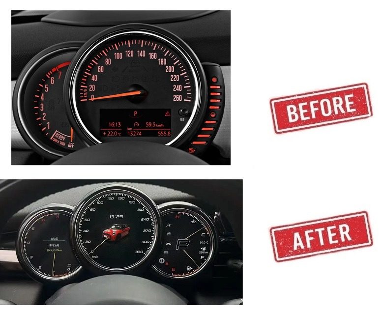 Mini Cooper F Series Digital LCD Instrument Cluster 12.3" με HD οθόνη 1920*720 - Image 6